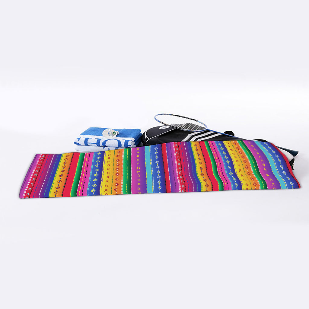 Colorful Mexican Serape Pattern Print Sports Towel