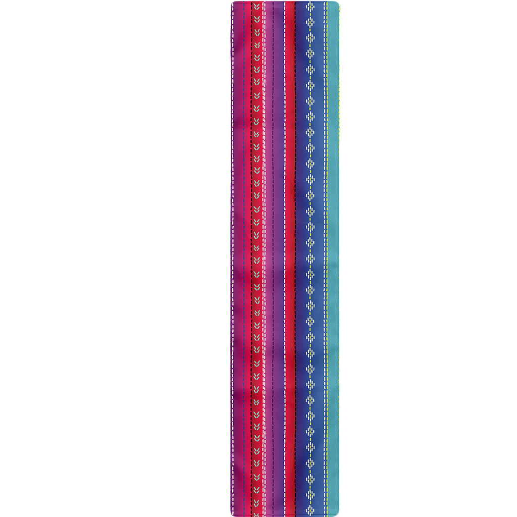 Colorful Mexican Serape Pattern Print Table Runner