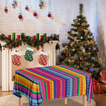 Colorful Mexican Serape Pattern Print Tablecloth