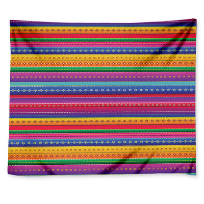 Colorful Mexican Serape Pattern Print Tapestry