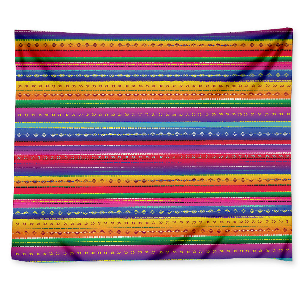 Colorful Mexican Serape Pattern Print Tapestry