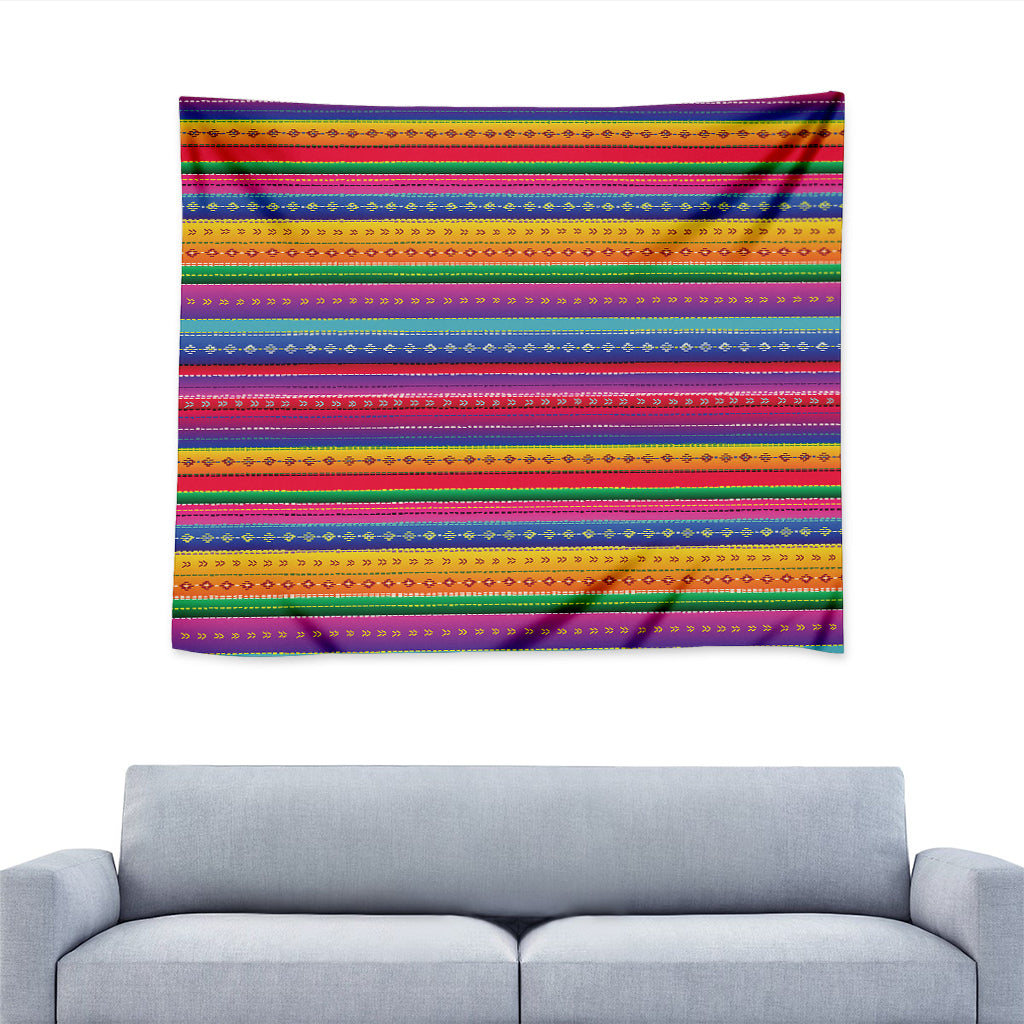 Colorful Mexican Serape Pattern Print Tapestry