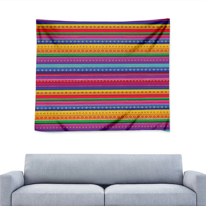 Colorful Mexican Serape Pattern Print Tapestry
