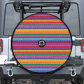 Colorful Mexican Serape Pattern Print Tire Cover With Camera Hole