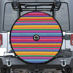 Colorful Mexican Serape Pattern Print Tire Cover With Camera Hole