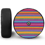 Colorful Mexican Serape Pattern Print Tire Cover With Camera Hole