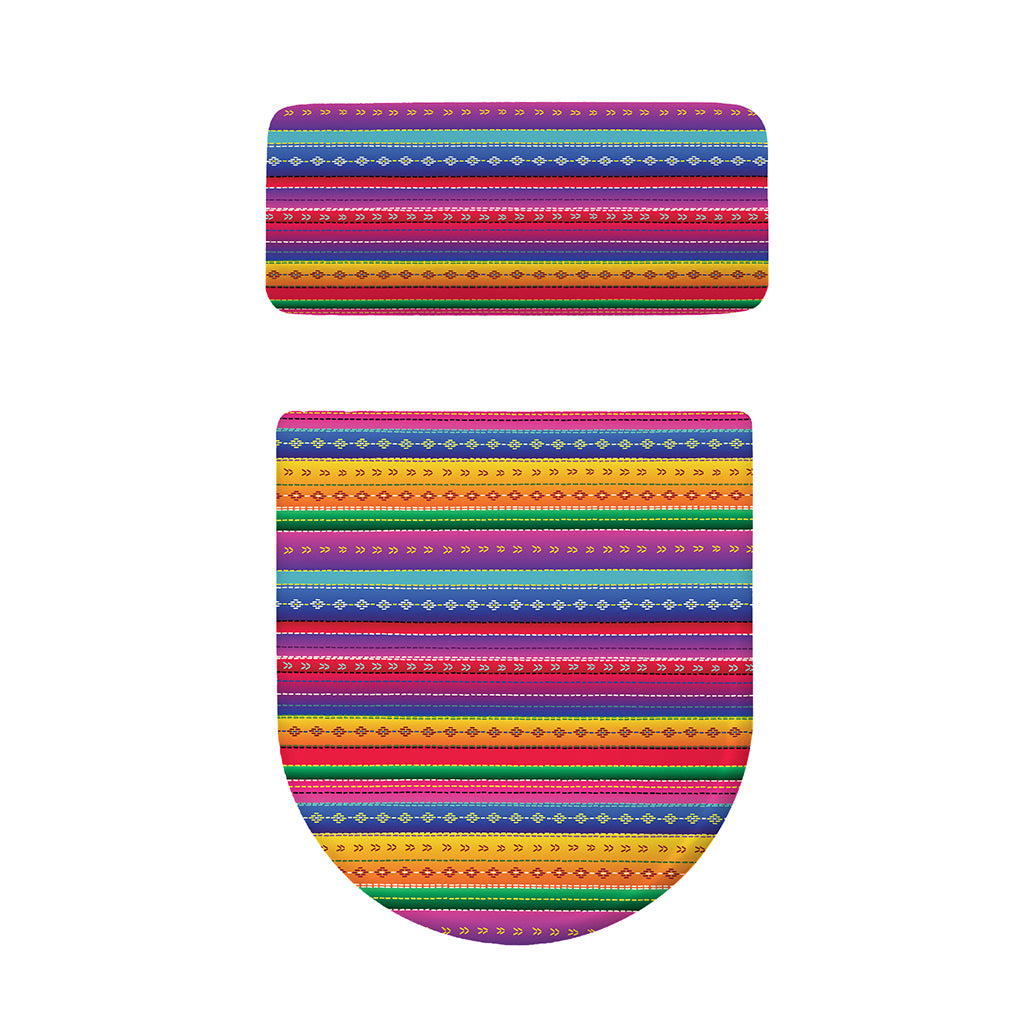 Colorful Mexican Serape Pattern Print Toilet Lid And Tank Cover Set
