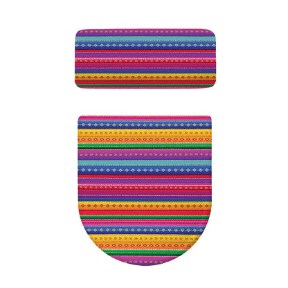 Colorful Mexican Serape Pattern Print Toilet Lid And Tank Cover Set
