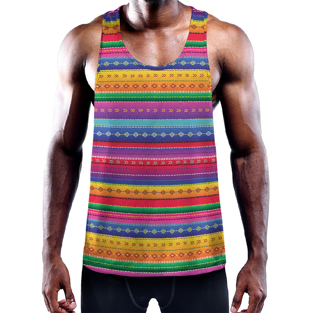 Colorful Mexican Serape Pattern Print Training Tank Top