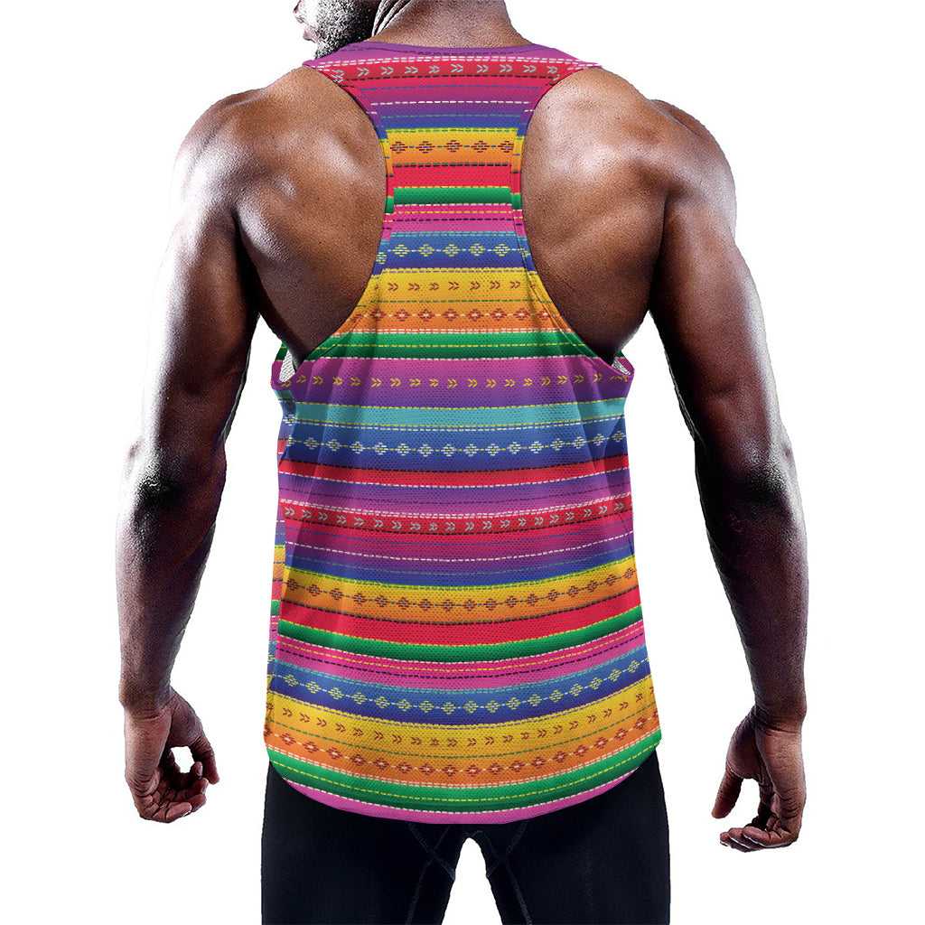 Colorful Mexican Serape Pattern Print Training Tank Top