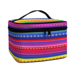 Colorful Mexican Serape Pattern Print Travel Makeup Bag