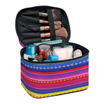 Colorful Mexican Serape Pattern Print Travel Makeup Bag