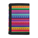 Colorful Mexican Serape Pattern Print Trifold Wallet