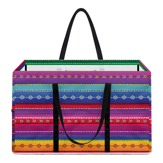 Colorful Mexican Serape Pattern Print Utility Tote Bag