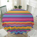 Colorful Mexican Serape Pattern Print Waterproof Round Tablecloth