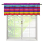 Colorful Mexican Serape Pattern Print Window Valance