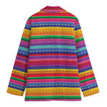 Colorful Mexican Serape Pattern Print Women's Blazer