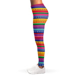 Colorful Mexican Serape Pattern Print Women's Leggings