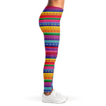Colorful Mexican Serape Pattern Print Women's Leggings