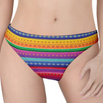 Colorful Mexican Serape Pattern Print Women's Thong