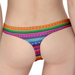 Colorful Mexican Serape Pattern Print Women's Thong