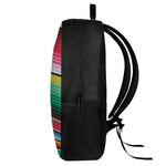 Colorful Mexican Serape Stripe Print 17 Inch Backpack