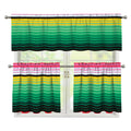 Colorful Mexican Serape Stripe Print 3 Piece Kitchen Curtains