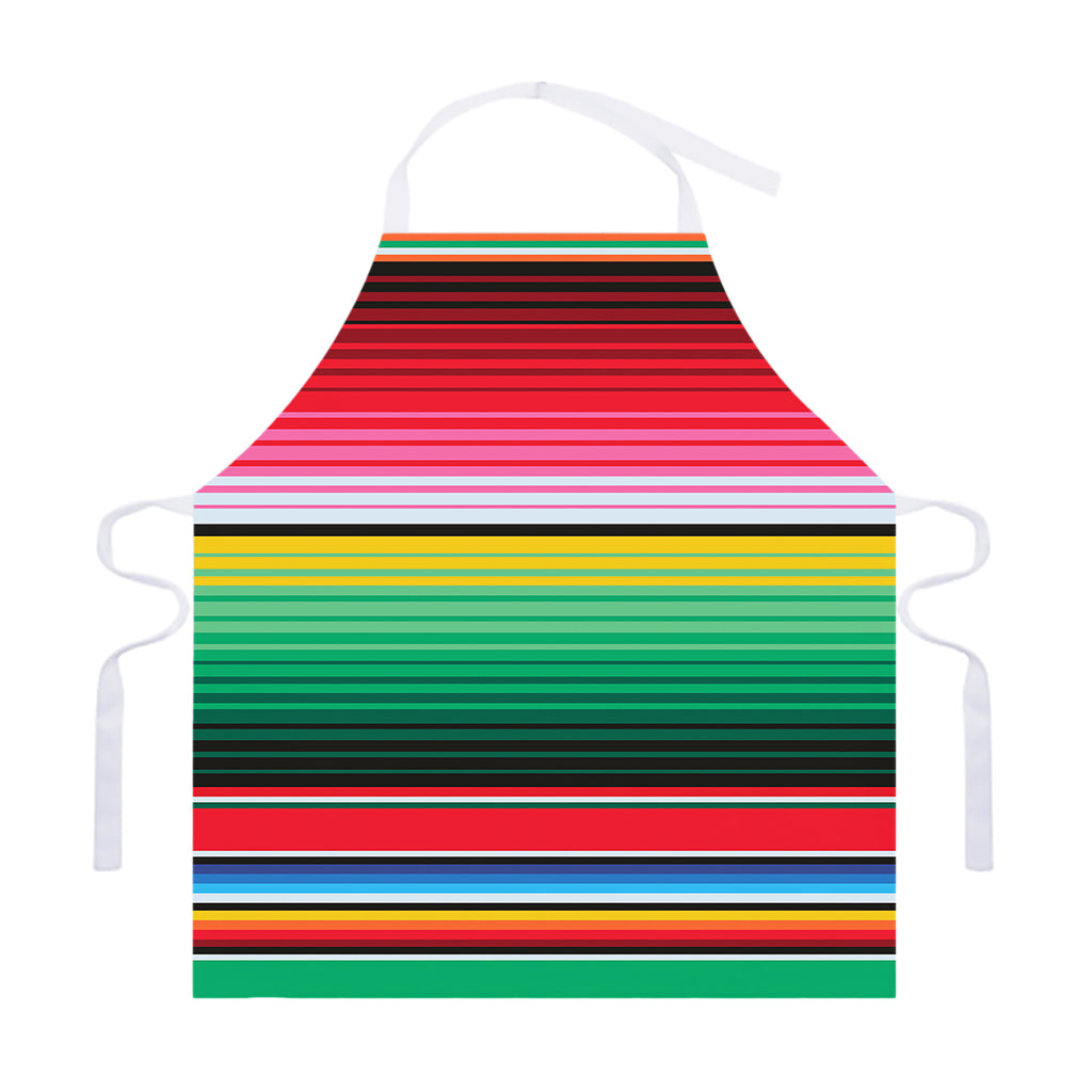 Colorful Mexican Serape Stripe Print Adjustable Apron