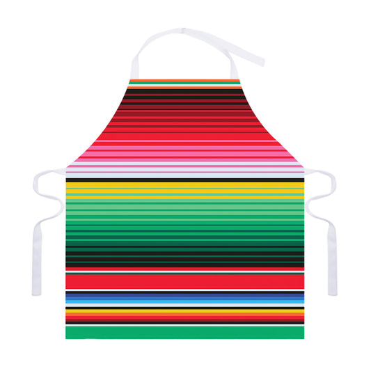 Colorful Mexican Serape Stripe Print Adjustable Apron