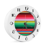Colorful Mexican Serape Stripe Print Alarm Clock