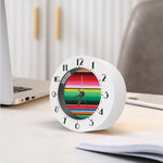 Colorful Mexican Serape Stripe Print Alarm Clock