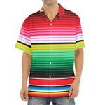 Colorful Mexican Serape Stripe Print Aloha Shirt