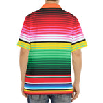 Colorful Mexican Serape Stripe Print Aloha Shirt
