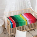 Colorful Mexican Serape Stripe Print Baby Crib Sheet