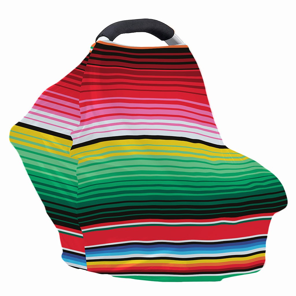 Colorful Mexican Serape Stripe Print Baby Seat Cover