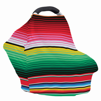 Colorful Mexican Serape Stripe Print Baby Seat Cover