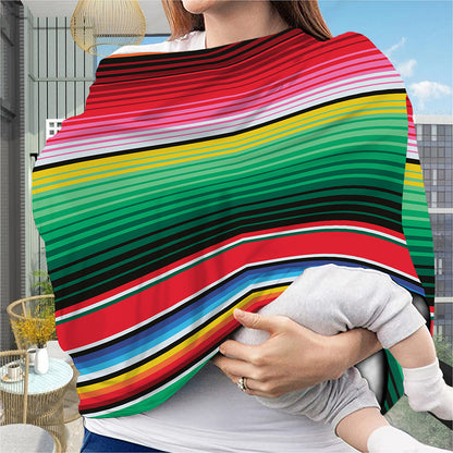 Colorful Mexican Serape Stripe Print Baby Seat Cover
