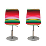 Colorful Mexican Serape Stripe Print Bar Stool Covers