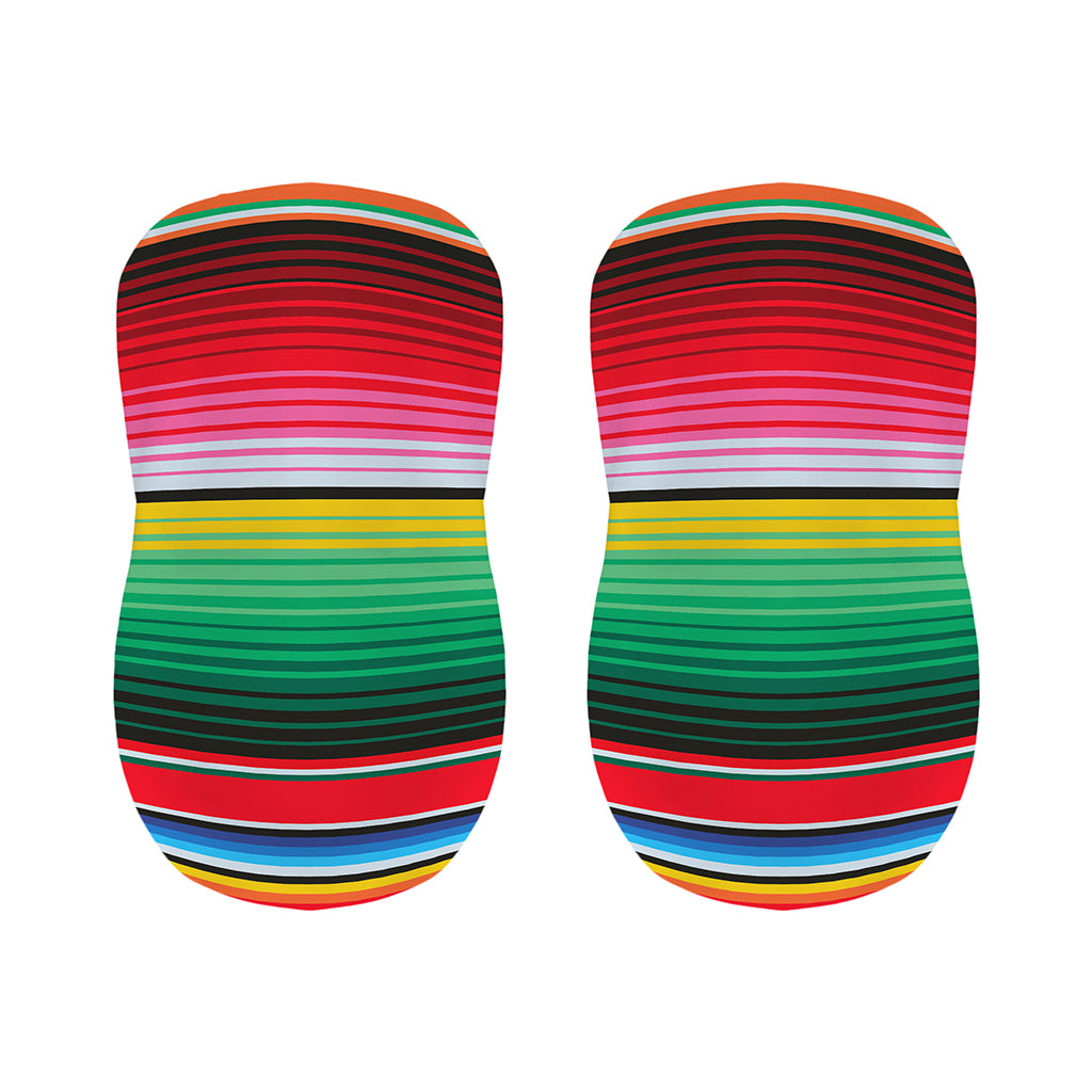 Colorful Mexican Serape Stripe Print Bar Stool Covers