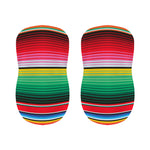 Colorful Mexican Serape Stripe Print Bar Stool Covers