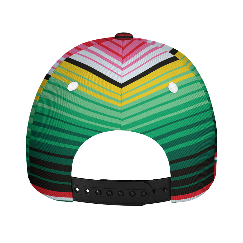 Colorful Mexican Serape Stripe Print Baseball Cap