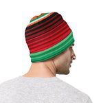 Colorful Mexican Serape Stripe Print Beanie