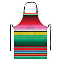 Colorful Mexican Serape Stripe Print Bib Apron With Pocket