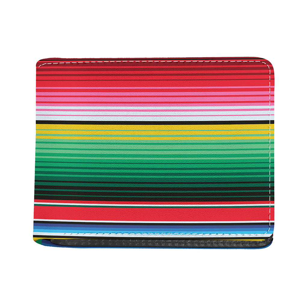Colorful Mexican Serape Stripe Print Bifold Wallet