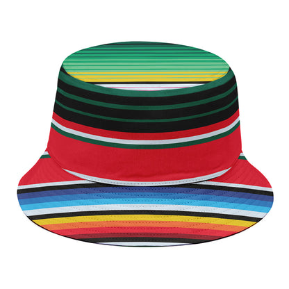 Colorful Mexican Serape Stripe Print Bucket Hat