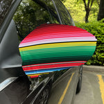 Colorful Mexican Serape Stripe Print Car Side Mirror Covers