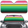 Colorful Mexican Serape Stripe Print Car Windshield Sun Shade