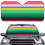 Colorful Mexican Serape Stripe Print Car Windshield Sun Shade