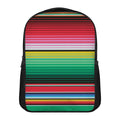 Colorful Mexican Serape Stripe Print Casual Backpack
