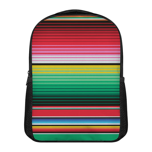Colorful Mexican Serape Stripe Print Casual Backpack